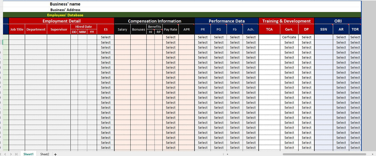 ROR Organized Professional Employees' Database