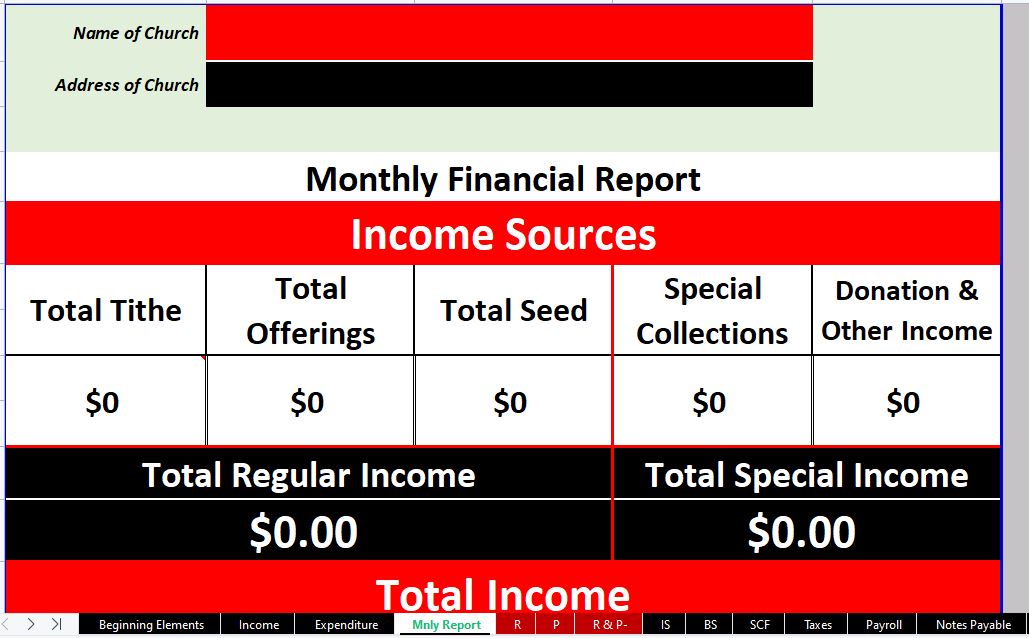 ROR One-Month Organized Professional Record System For Church